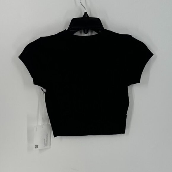 Women's Viavia Short Sleeve Rib Crop Top XS - Picture 2 of 5